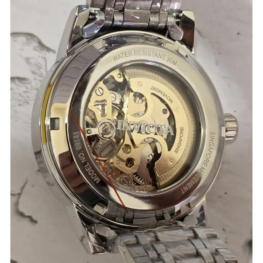 Invicta Objet D Art Automatic Men's Watch Skeleton Dial 41mm Gold Steel 69131